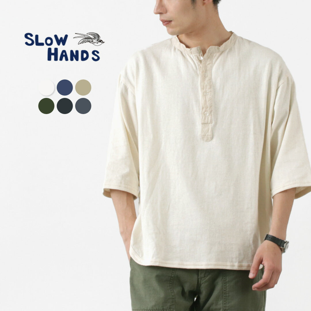 SLOW HANDS / Henry Neck Combi T-Shirt