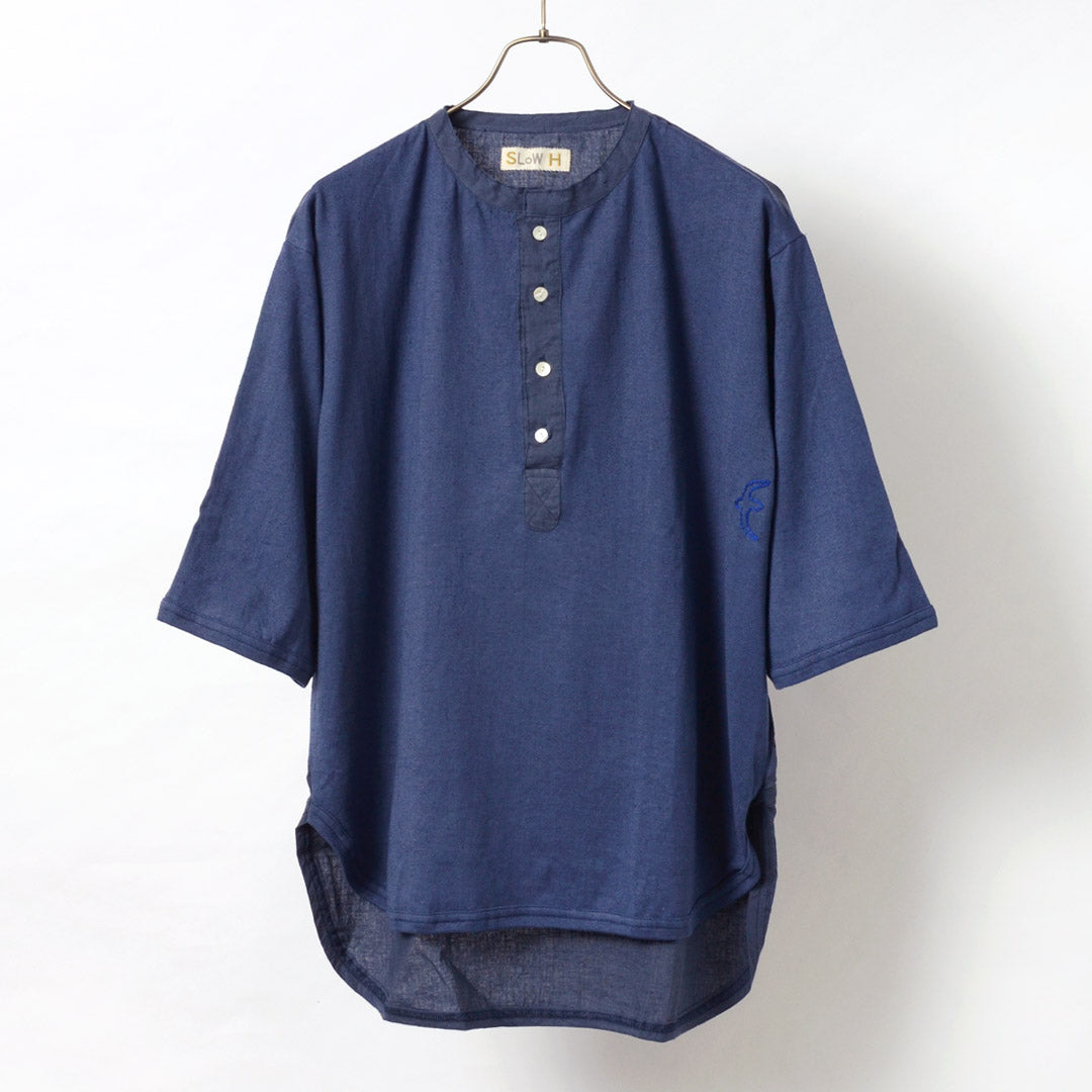 T-shirt combi de mains lents / Henry Neck