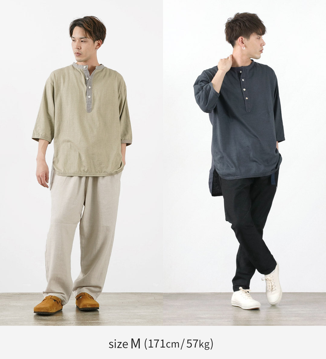 SLOW HANDS / Henry Neck Combi T-Shirt