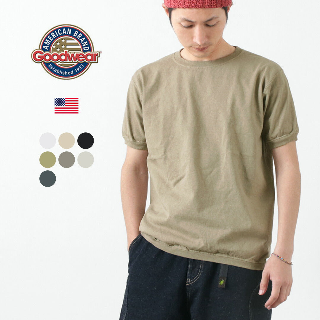 Goodwear / Crew Neck Short Sleeve 티셔츠 커프 및 밑단 갈비뼈