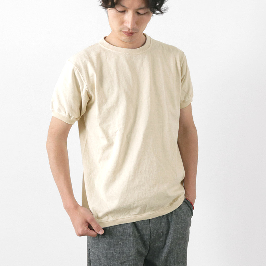 Goodwear / Crew Neck Short Sleeve 티셔츠 커프 및 밑단 갈비뼈