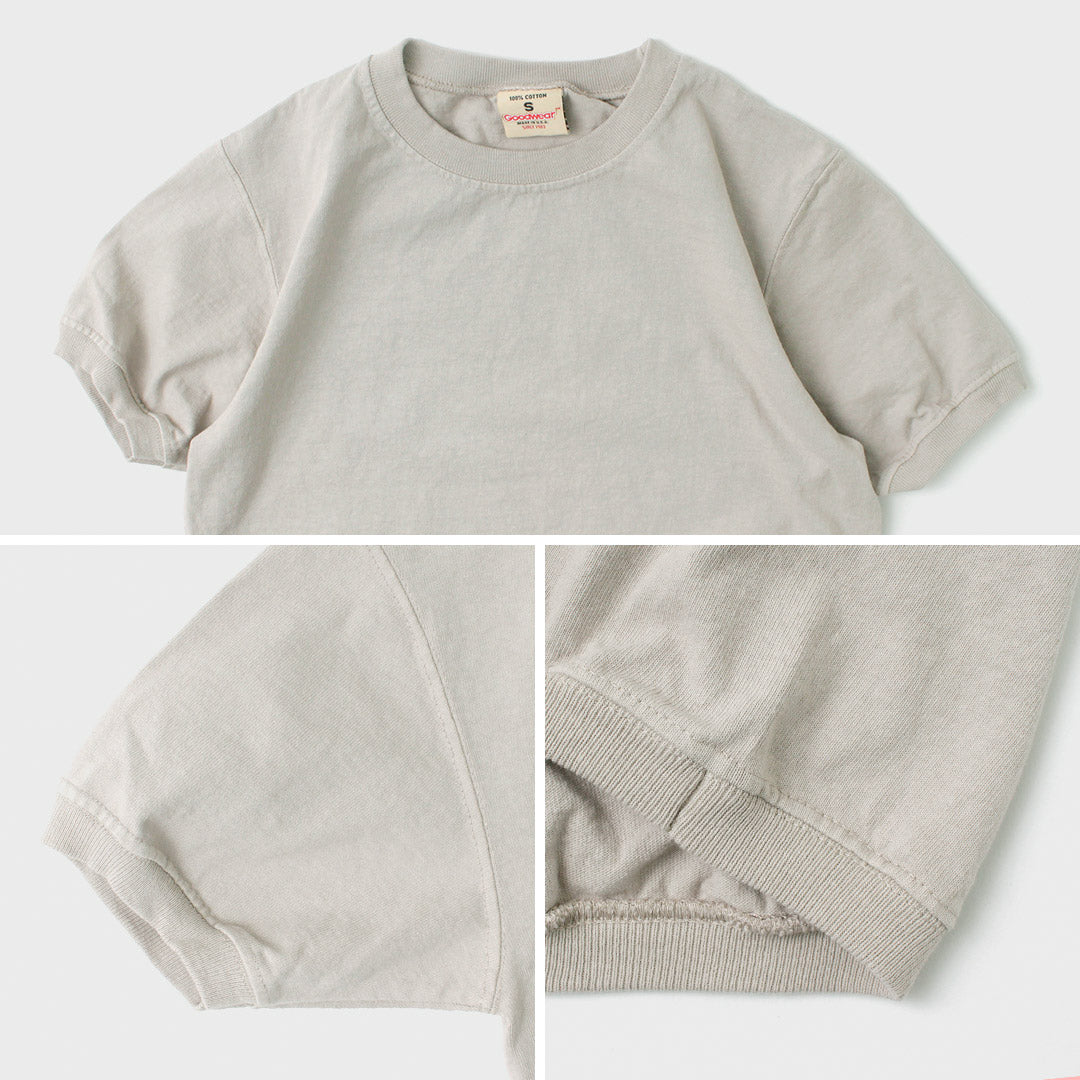 Goodwear / Crew Neck Short Sleeve 티셔츠 커프 및 밑단 갈비뼈