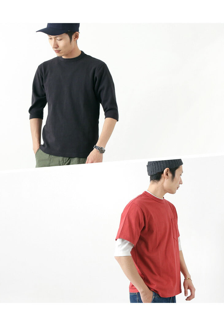 BARNS / Heavy spun milled fabric 6.5/10 sleeve T-shirt