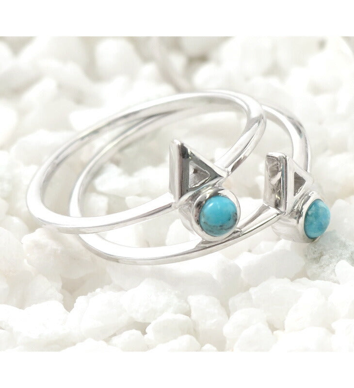 Chalisa t .. / Turquoise Circle Triangle Extra Fine Ring