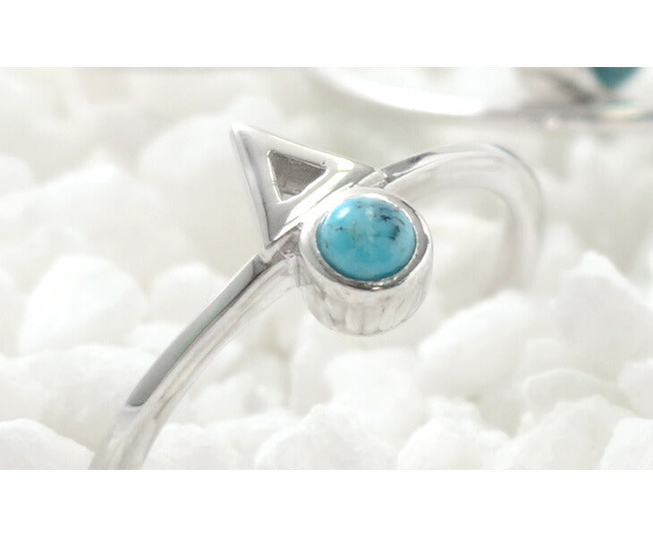 Chalisa t .. / Turquoise Circle Triangle Extra Fine Ring