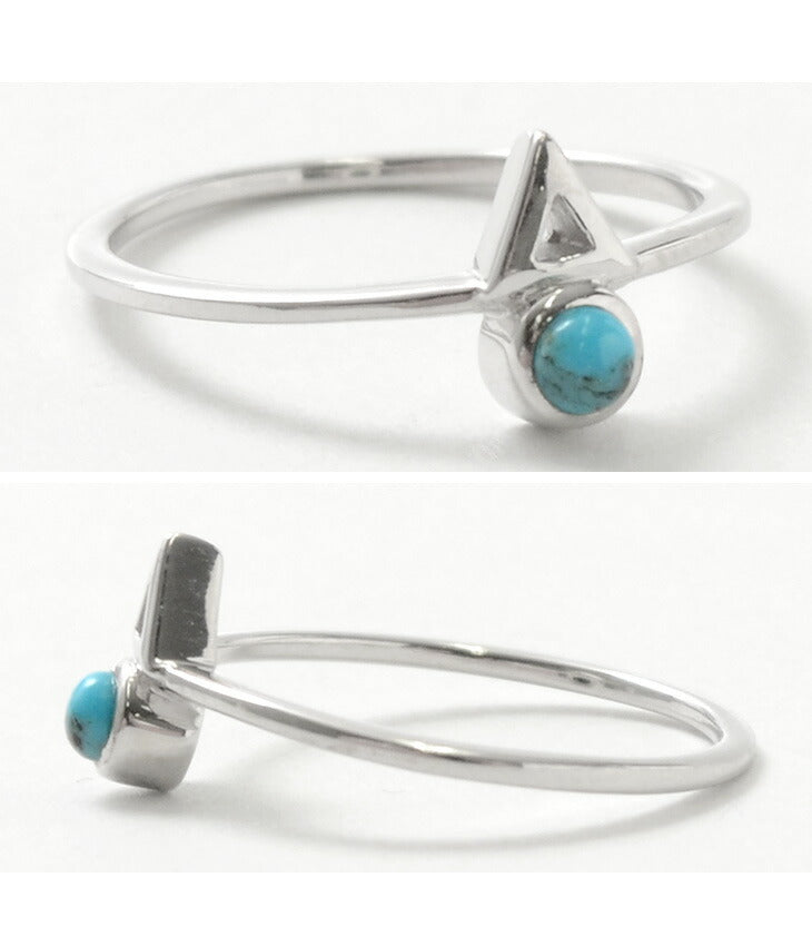 Chalisa T .. / Turquoise Circle Triangle Anillo extra fino