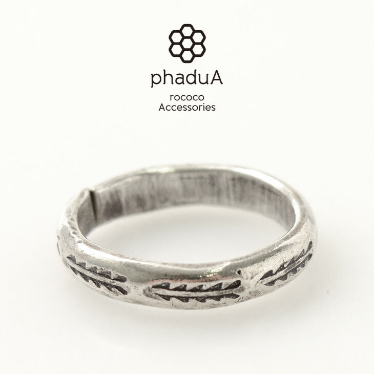 Anillo de plata phadua / karen / hoja larga