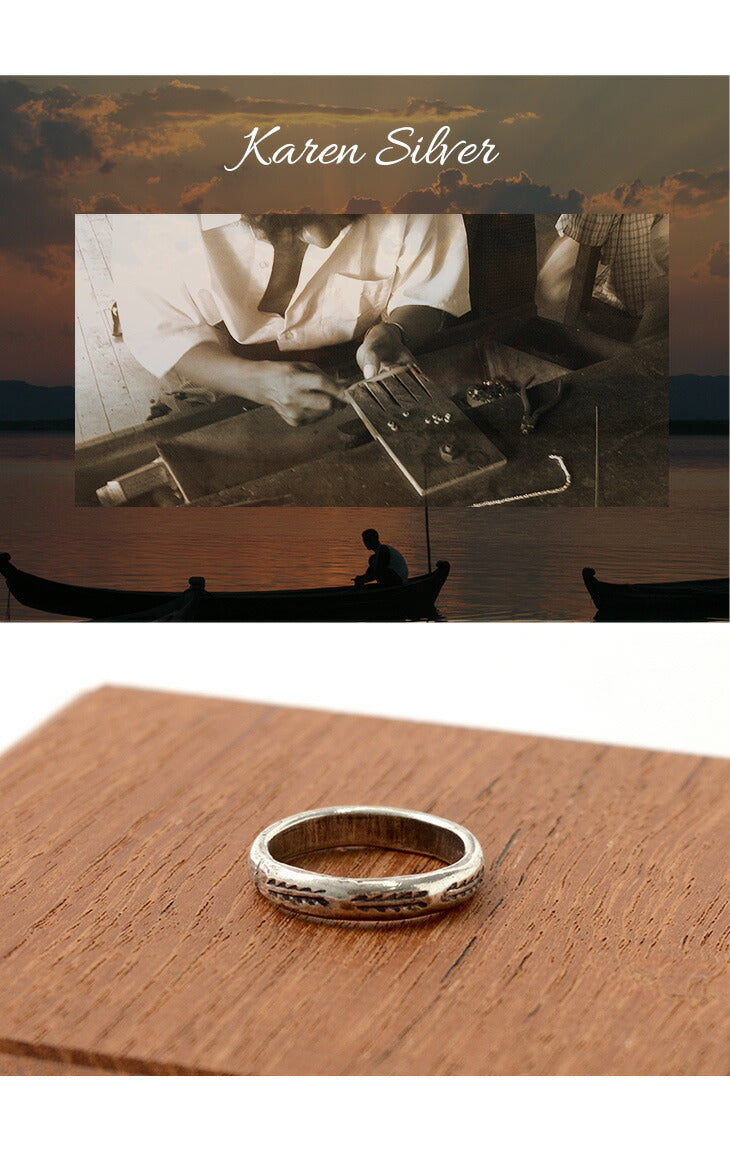 Phadua / Karen Silver Ring / Long Leaf