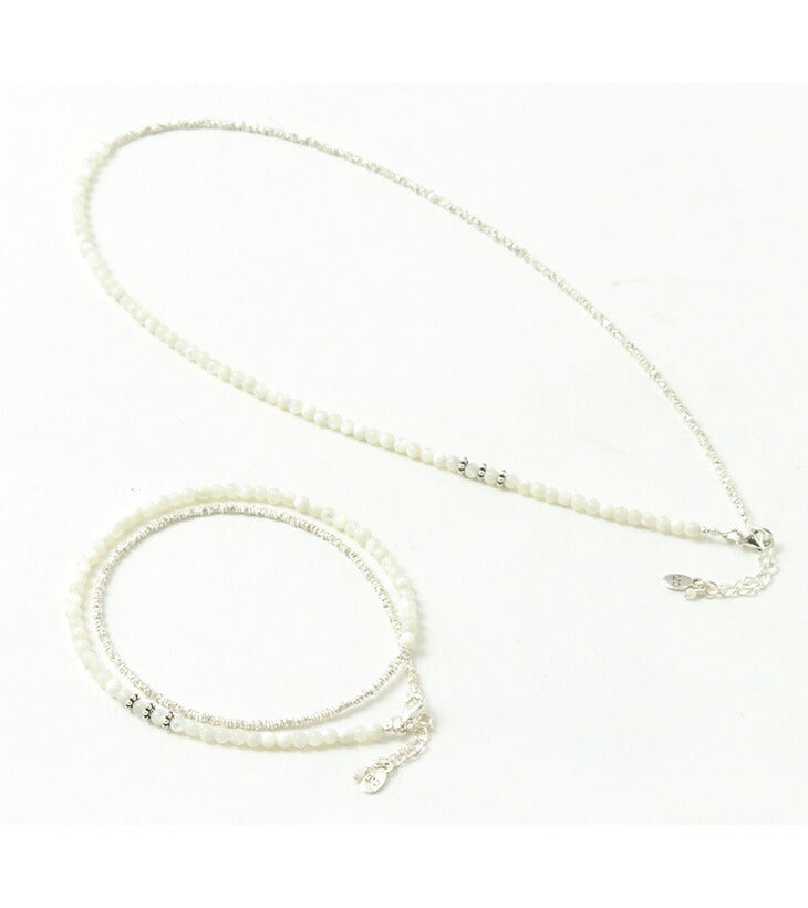 CHALISA T.. / Round Shell Wrap Anklet/Karen Silver Flat Beads