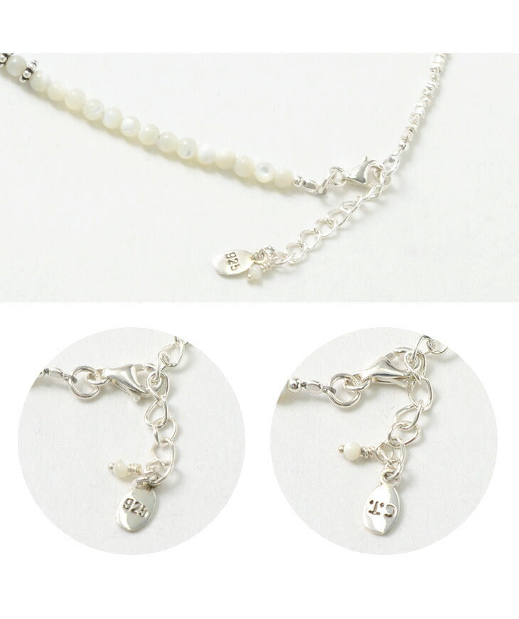 Chalisa T .. / 둥근 쉘 랩 Anklet / Karen Silver Flat Beads