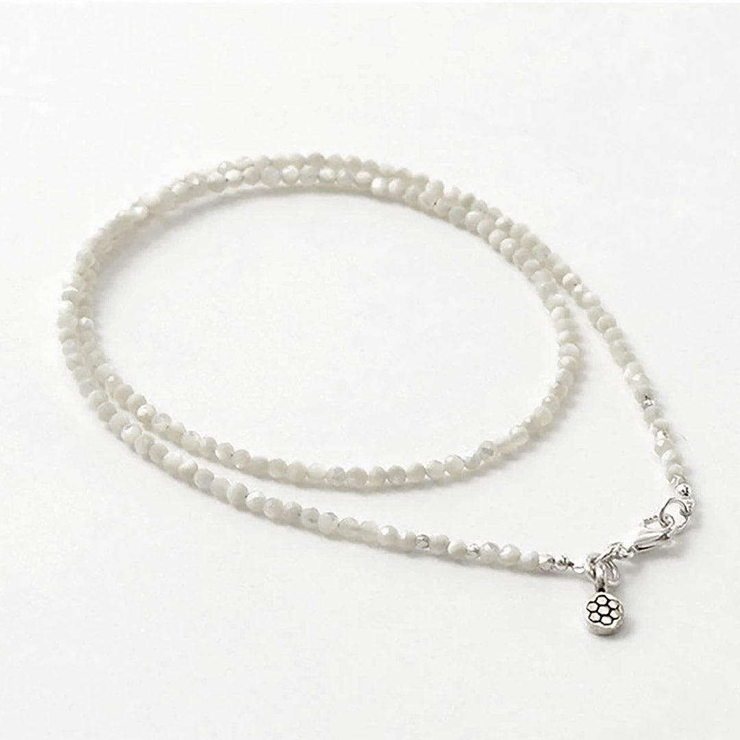 phaduA / Mother of Shell 2mm Cut Beads Necklace