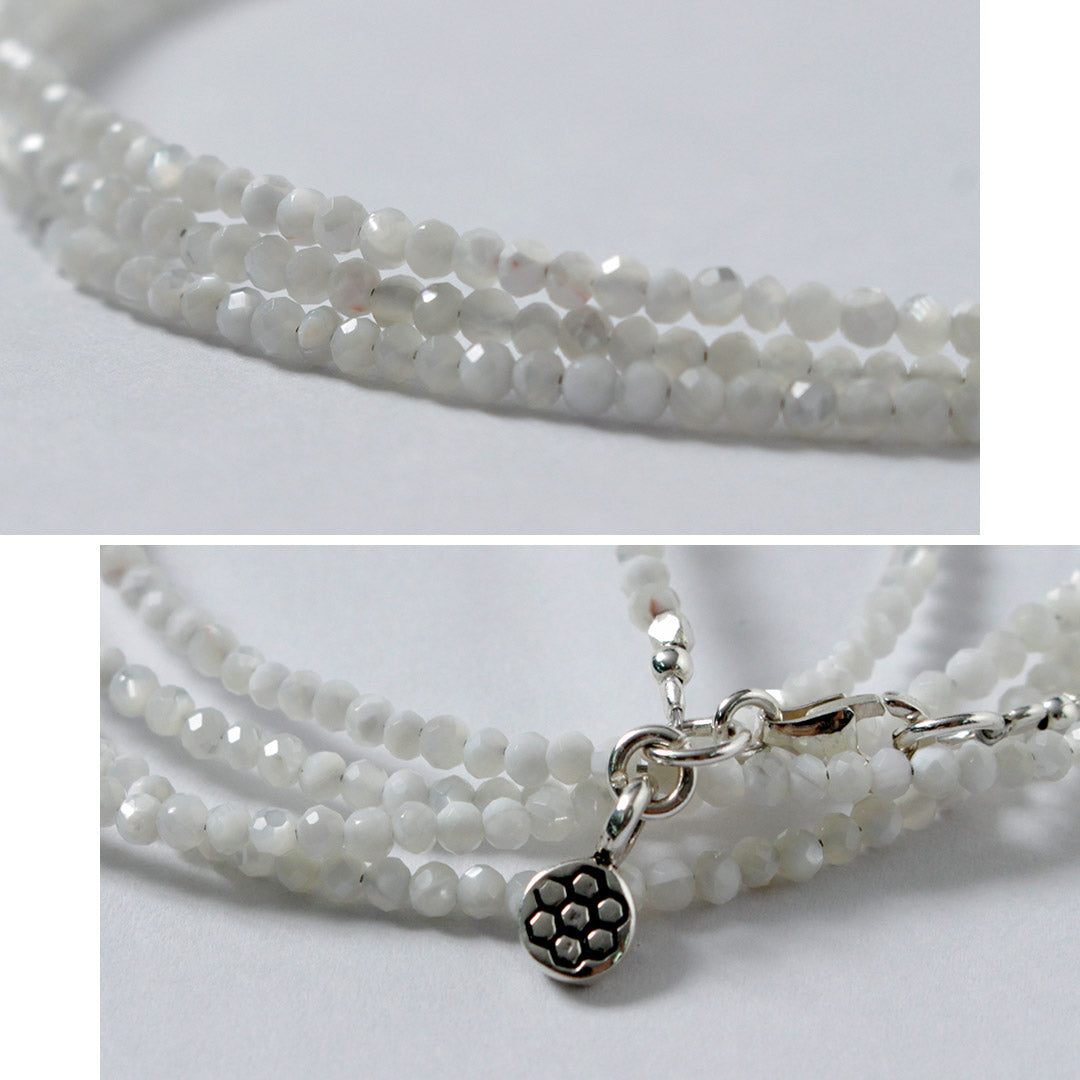 phaduA / Mother of Shell 2mm Cut Beads Necklace