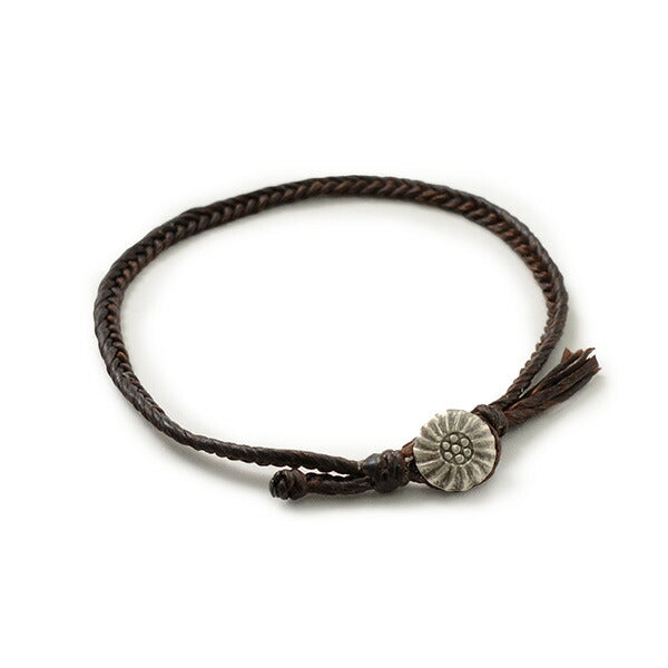 PHADUA / Wax Cord Concho Anklet Fishbone Braid