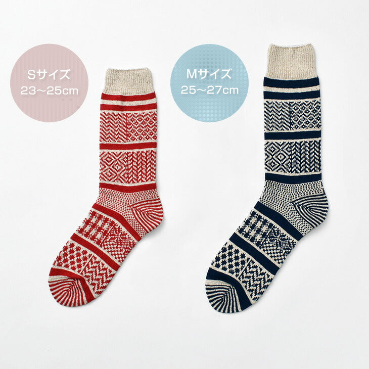 ROTOTO / R1337 Multi jacquard crew socks