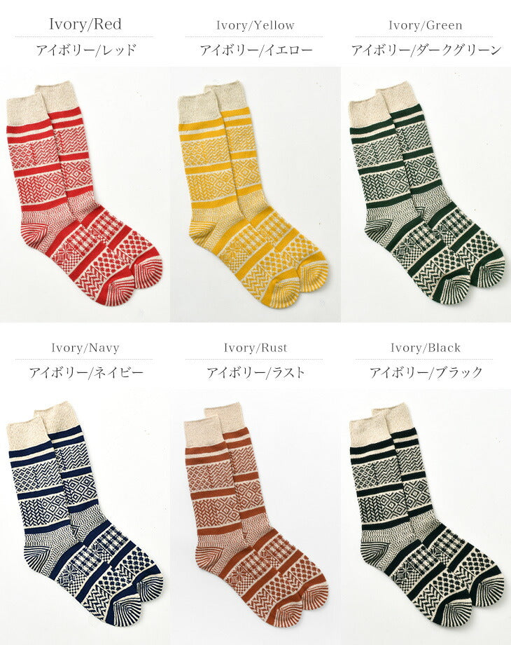 ROTOTO / R1337 Multi jacquard crew socks