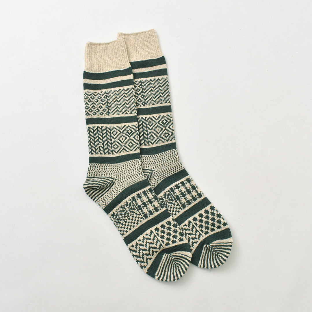 ROTOTO / Multi-Jacquard Crew Socks