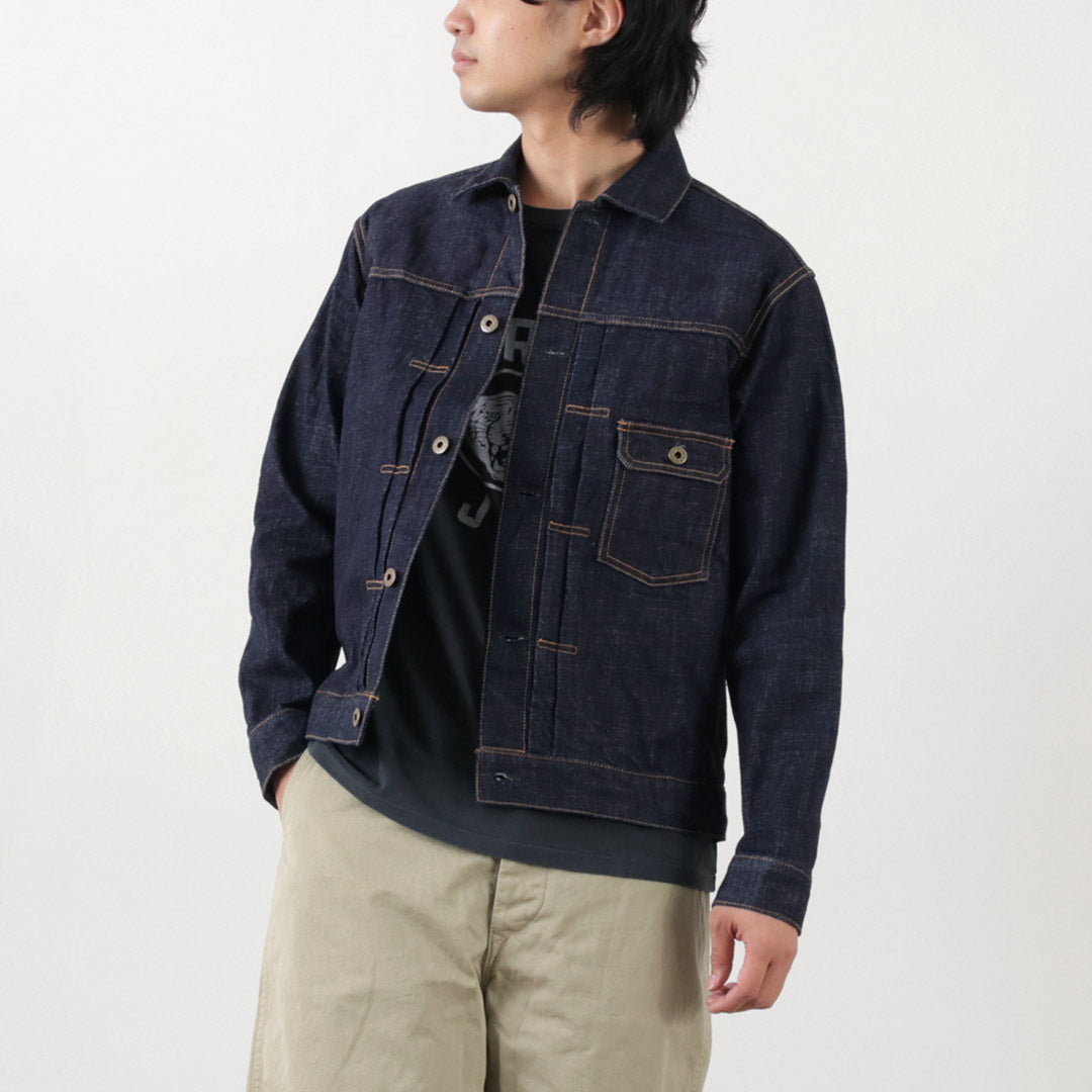 日本蓝色牛仔裤 /怪物牛仔布1st夹克Selvedge 16盎司