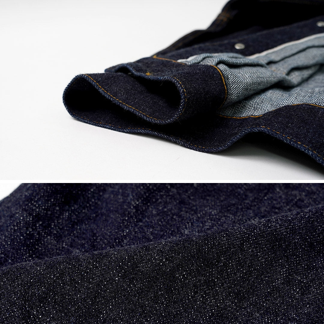 JEANS AZULES JAPONESES / Chaqueta Monster Denim de 1er tipo Selvage 16.5oz Algodón Costa de Marfil