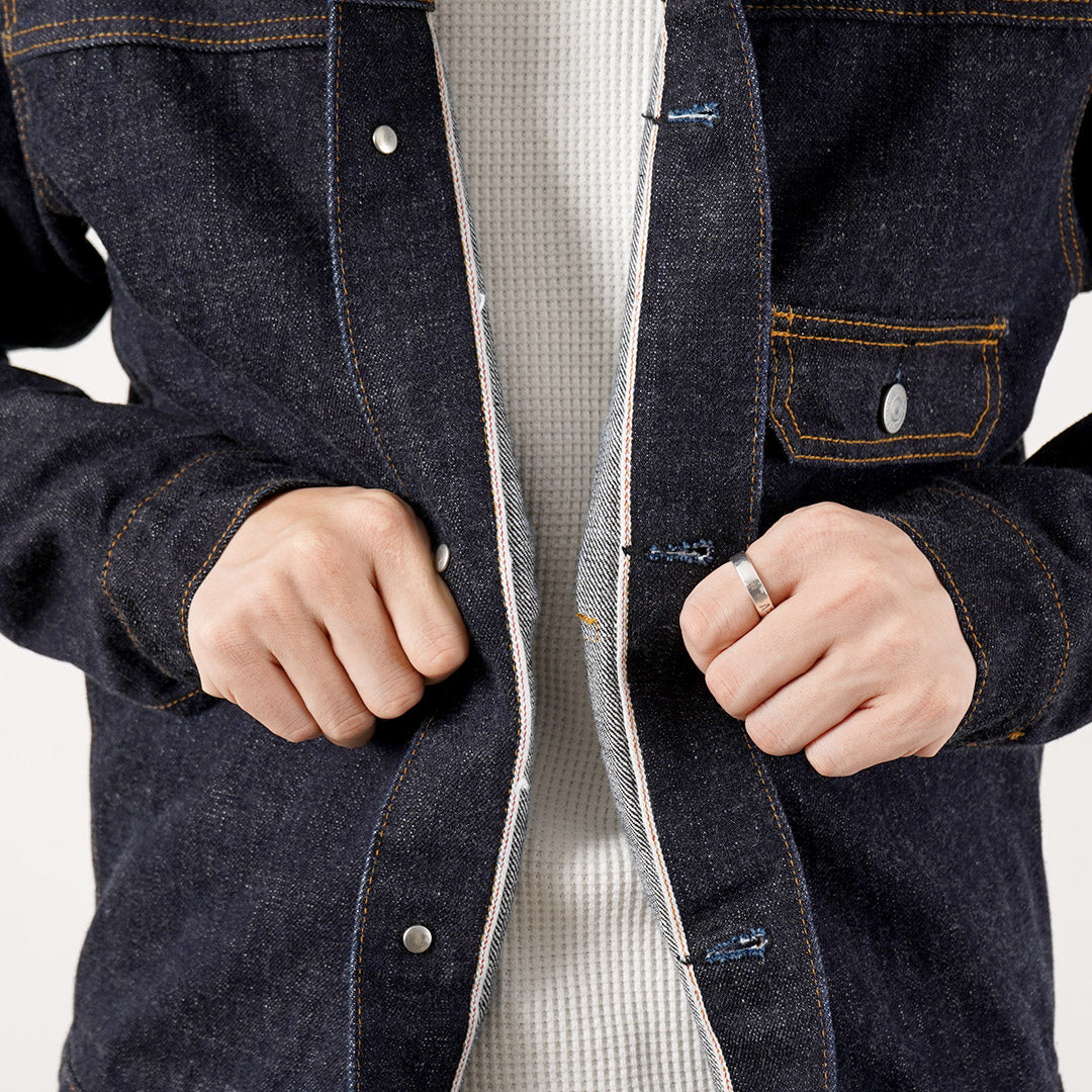 JEANS AZULES JAPONESES / Chaqueta Monster Denim de 1er tipo Selvage 16.5oz Algodón Costa de Marfil