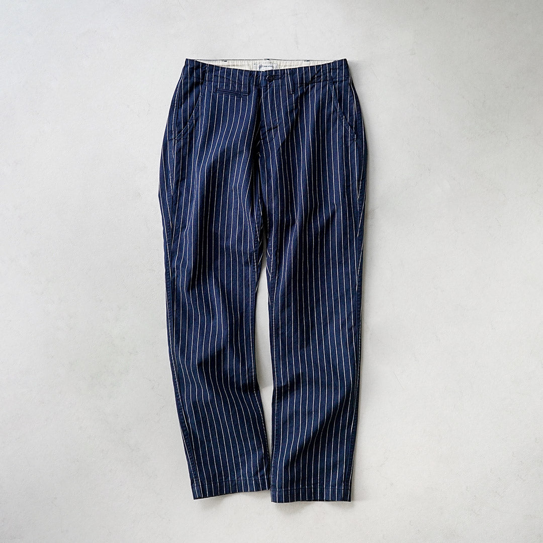 日本藍色牛仔褲 / RJB1620 條紋寬錐形斜紋棉布褲