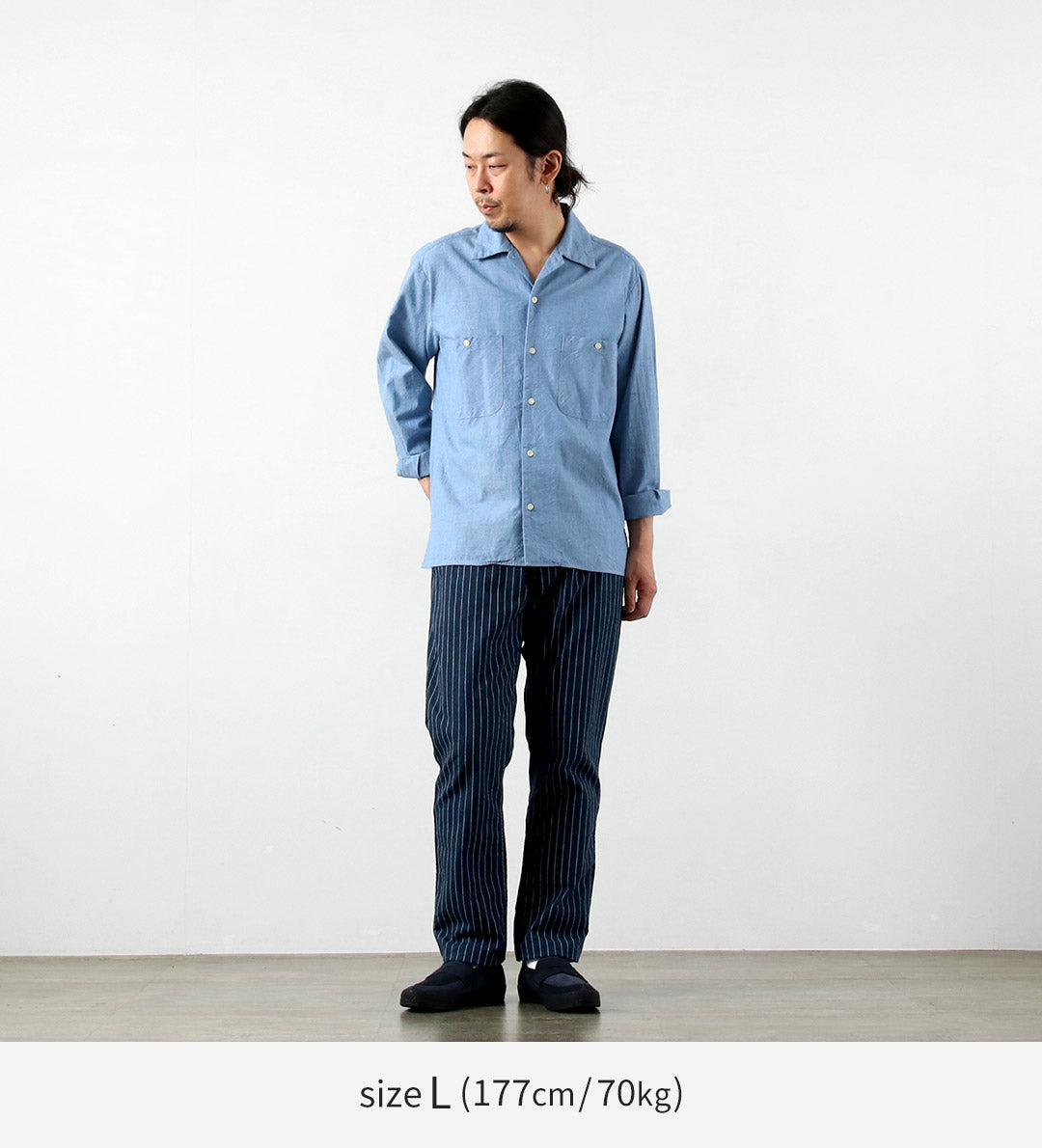JAPAN BLUE JEANS / RJB1620 Pantalon chino large et fuselé à rayures