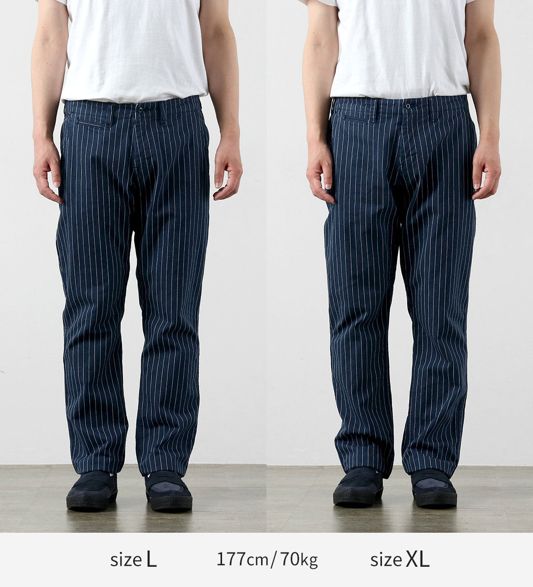 JAPAN BLUE JEANS / RJB1620 Pantalon chino large et fuselé à rayures