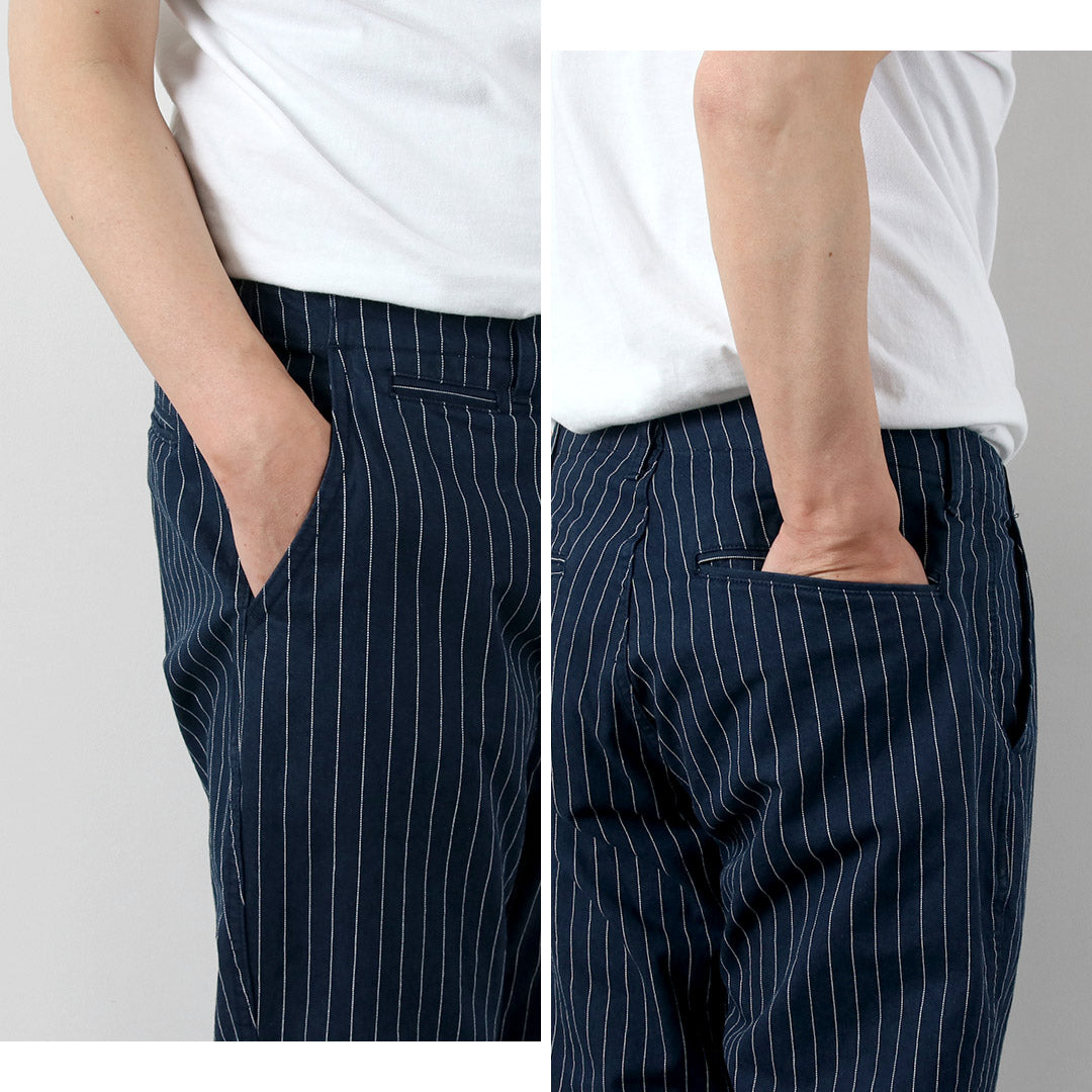 JAPAN BLUE JEANS / RJB1620 Pantalon chino large et fuselé à rayures
