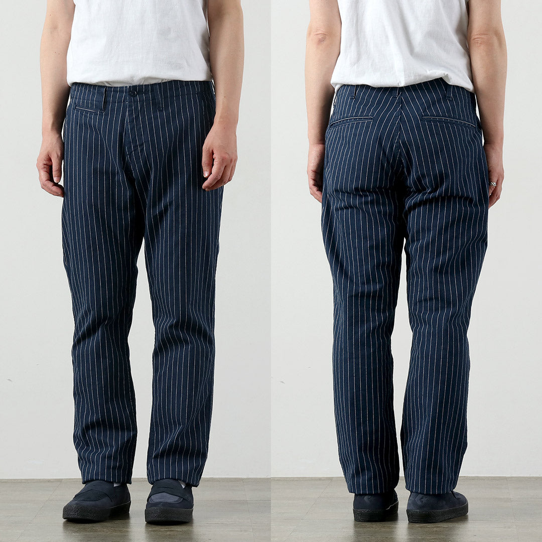 JAPAN BLUE JEANS / RJB1620 Pantalon chino large et fuselé à rayures