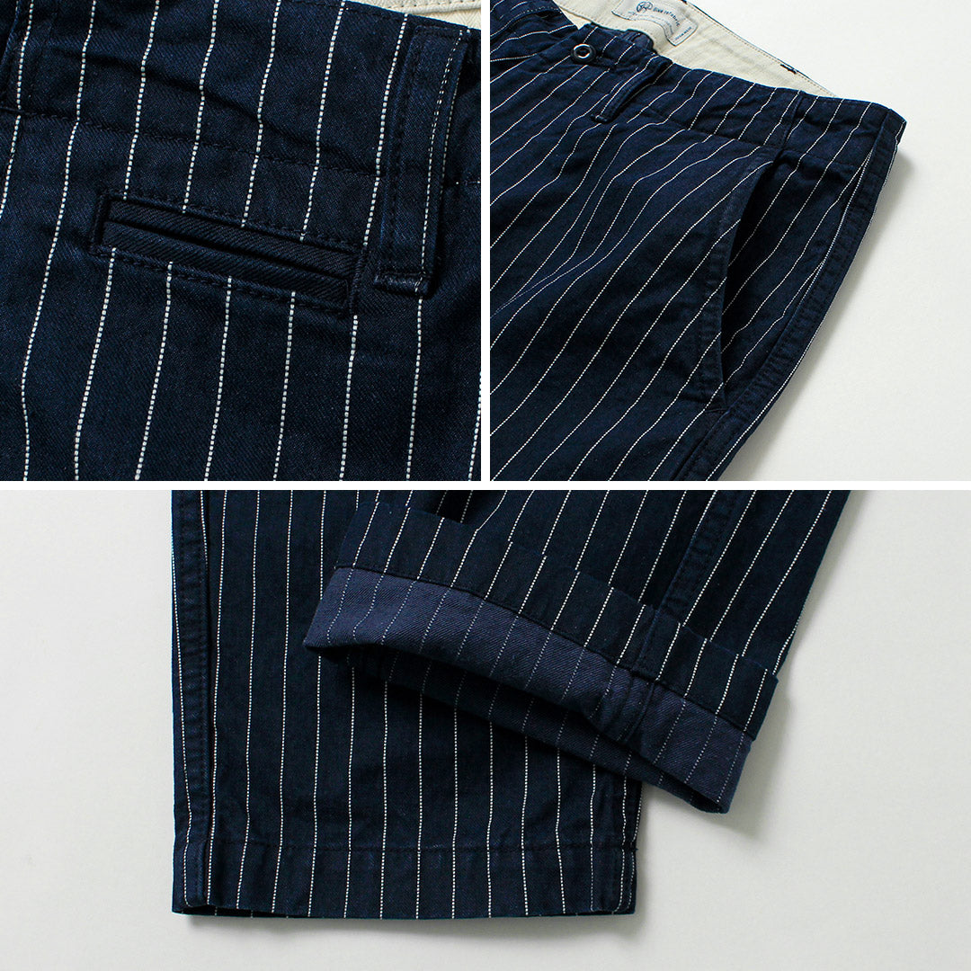 JAPAN BLUE JEANS / RJB1620 Pantalon chino large et fuselé à rayures