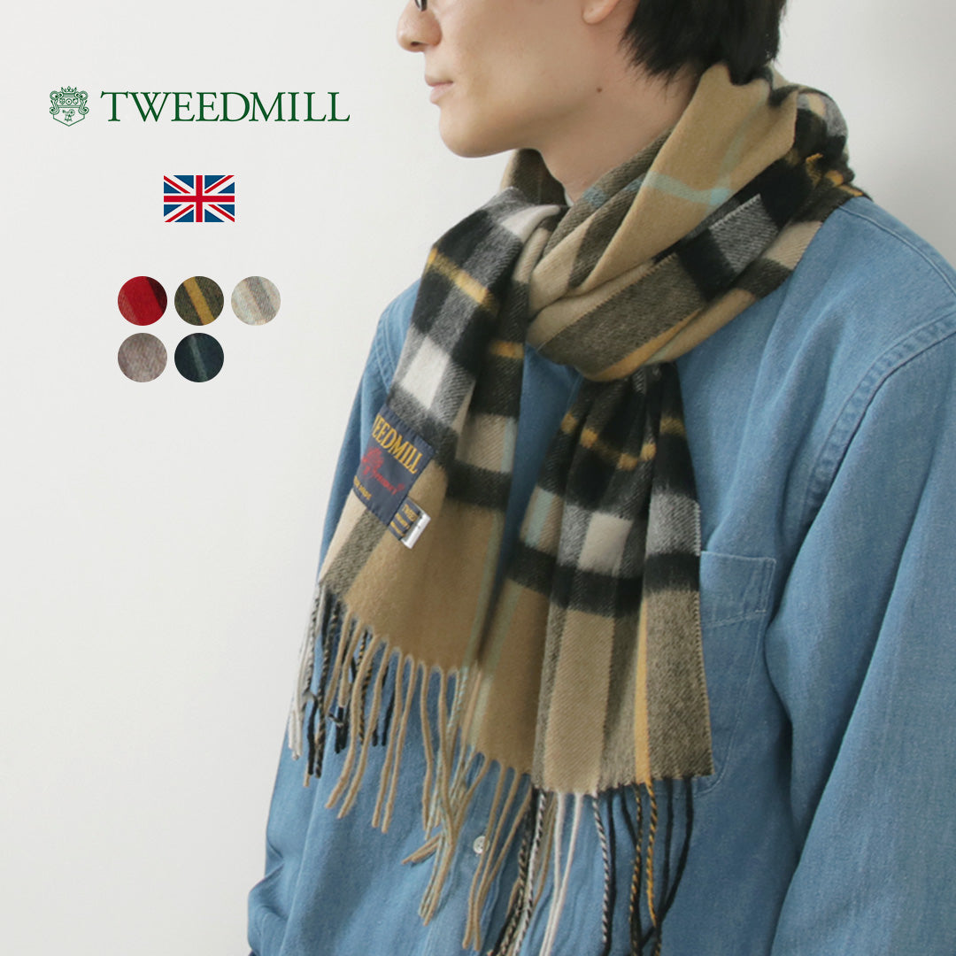 Tweedmill / Lambswool 격자 무늬 스카프