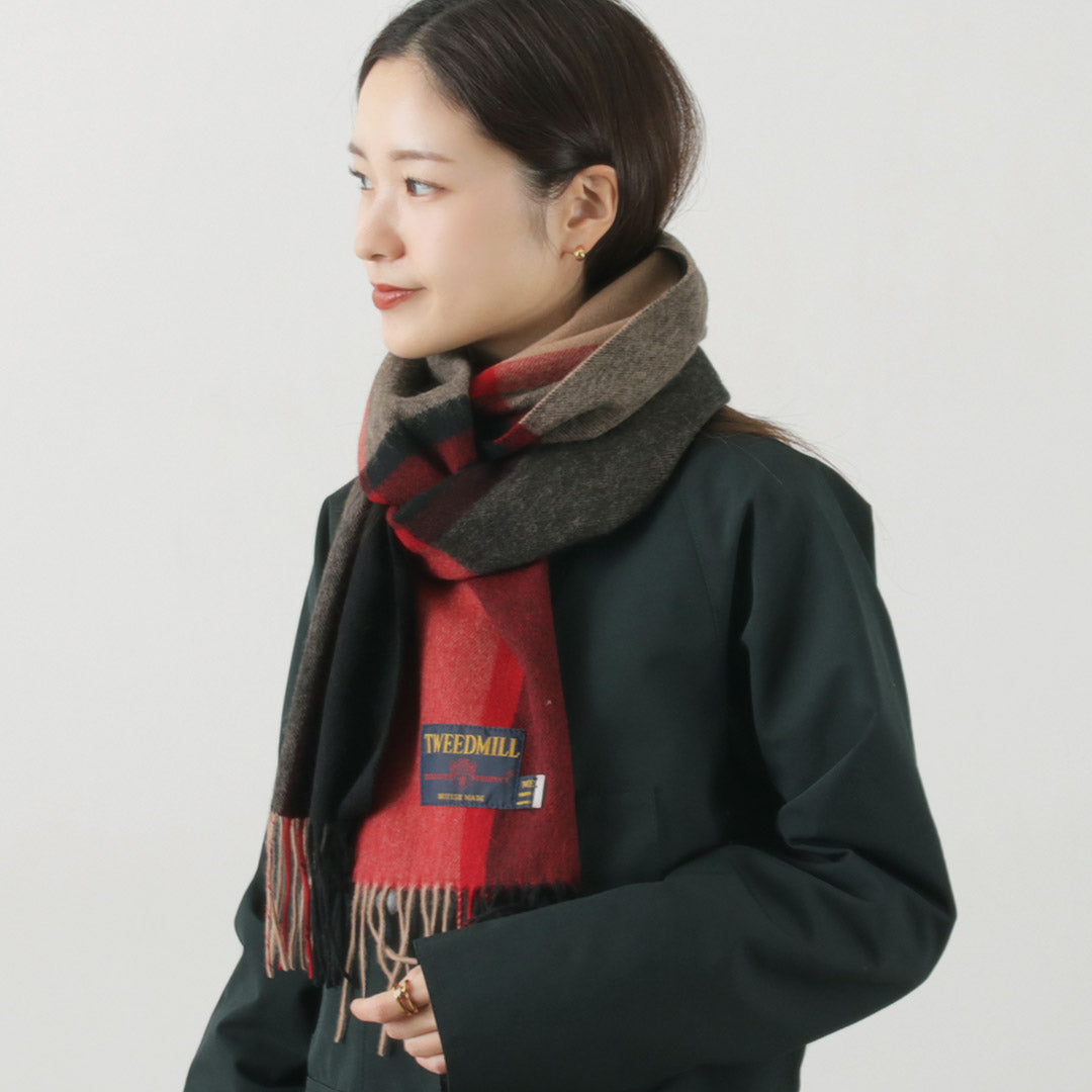 Tweedmill / Lambswool 격자 무늬 스카프