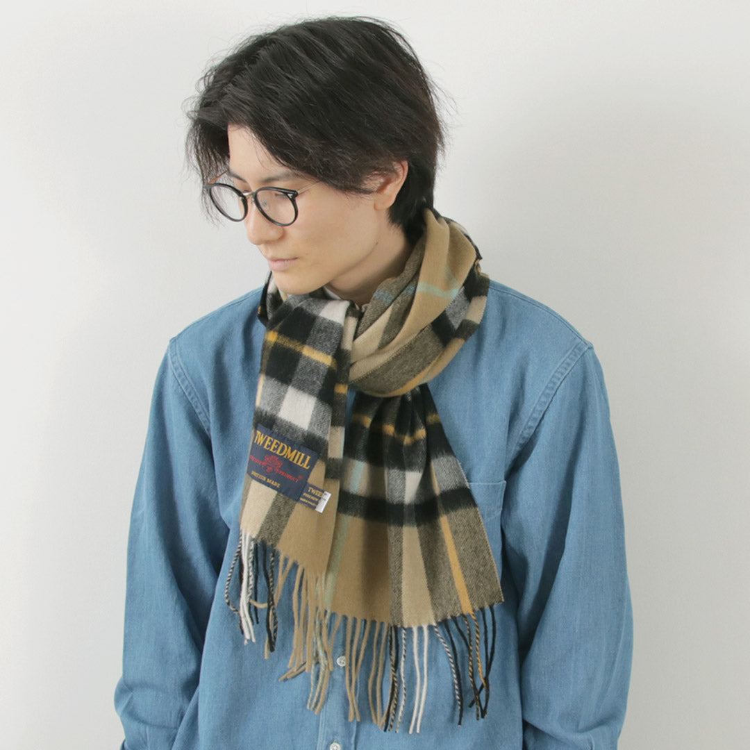 Tweedmill / Lambswool 격자 무늬 스카프