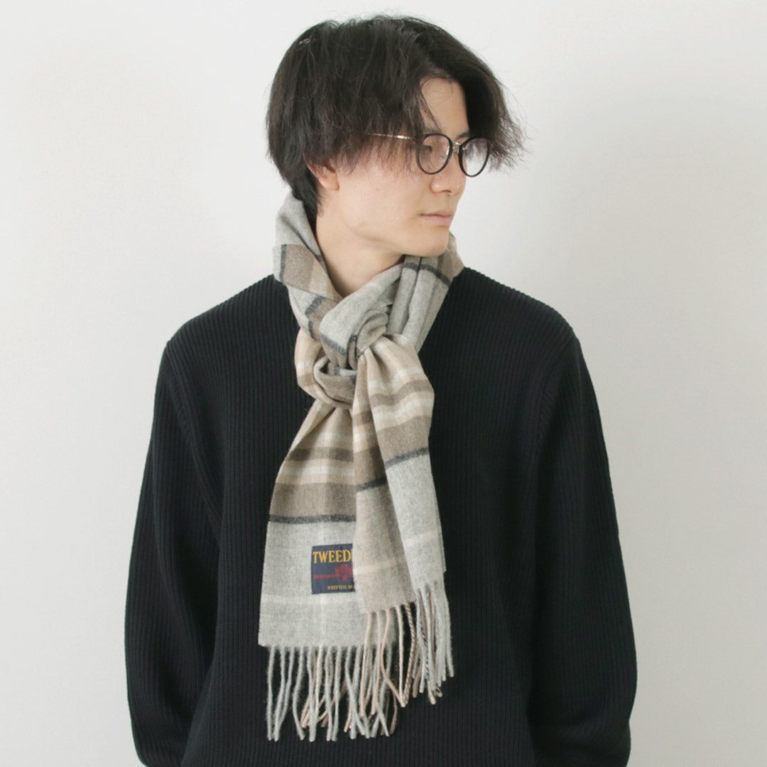 Tweedmill / Lambswool 격자 무늬 스카프