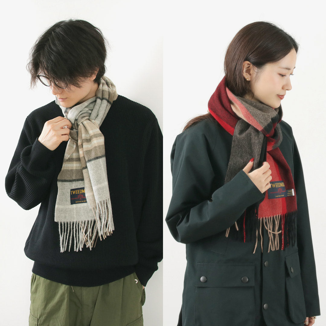 Tweedmill / Lambswool 격자 무늬 스카프