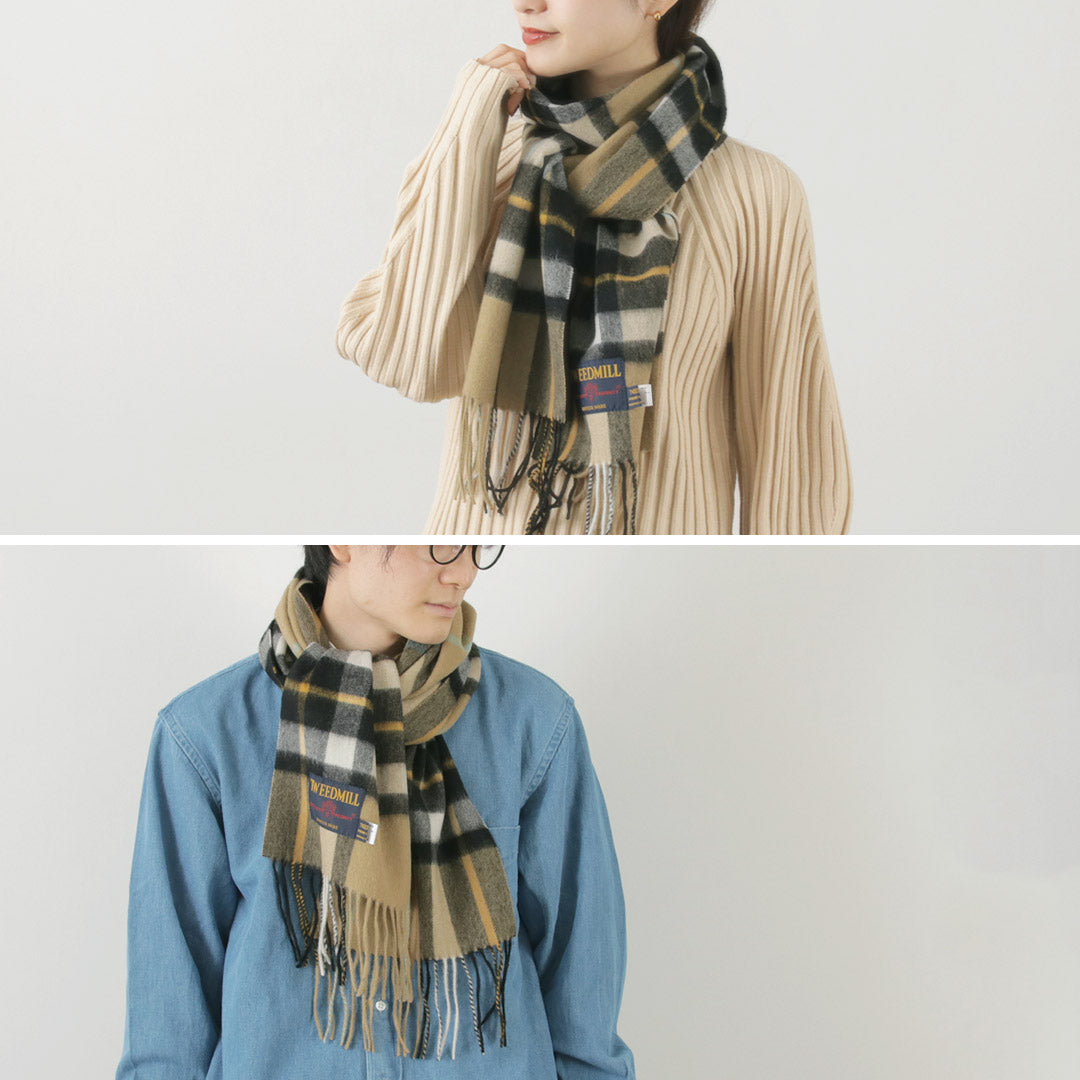 Tweedmill / Lambswool 격자 무늬 스카프