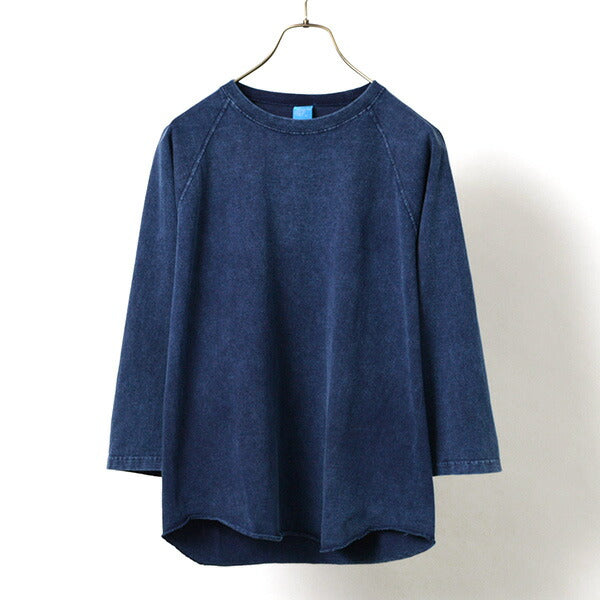 Bon t-shirt de baseball raglan / rasage indigo