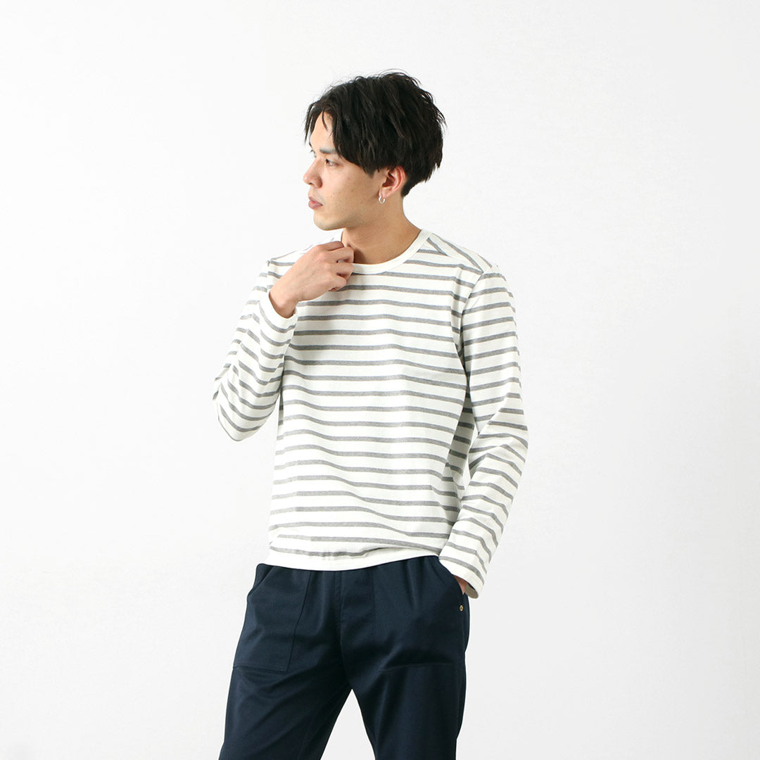 RE MADE IN TOKYO JAPAN / Perfect Inner Giza Cotton Striped Crew Neck L/S T-Shirt