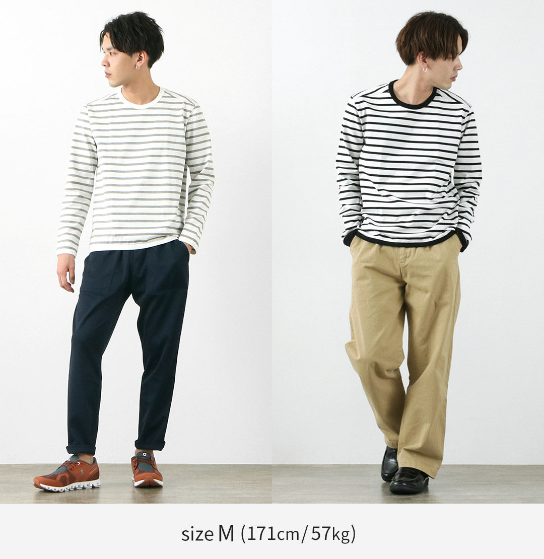 RE MADE IN TOKYO JAPAN / Perfect Inner Giza Cotton Striped Crew Neck L/S T-Shirt