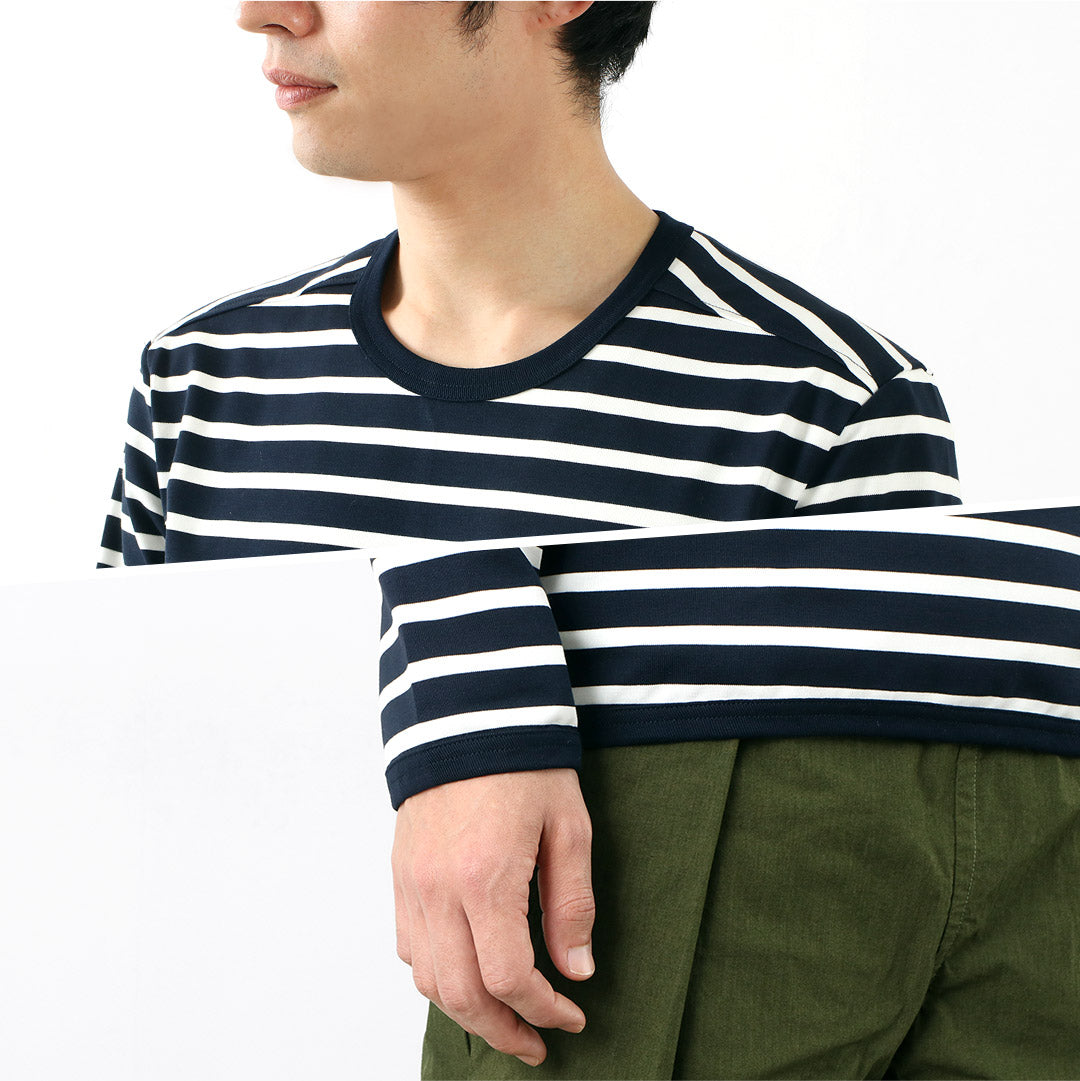 RE MADE IN TOKYO JAPAN / Perfect Inner Giza Cotton Striped Crew Neck L/S T-Shirt