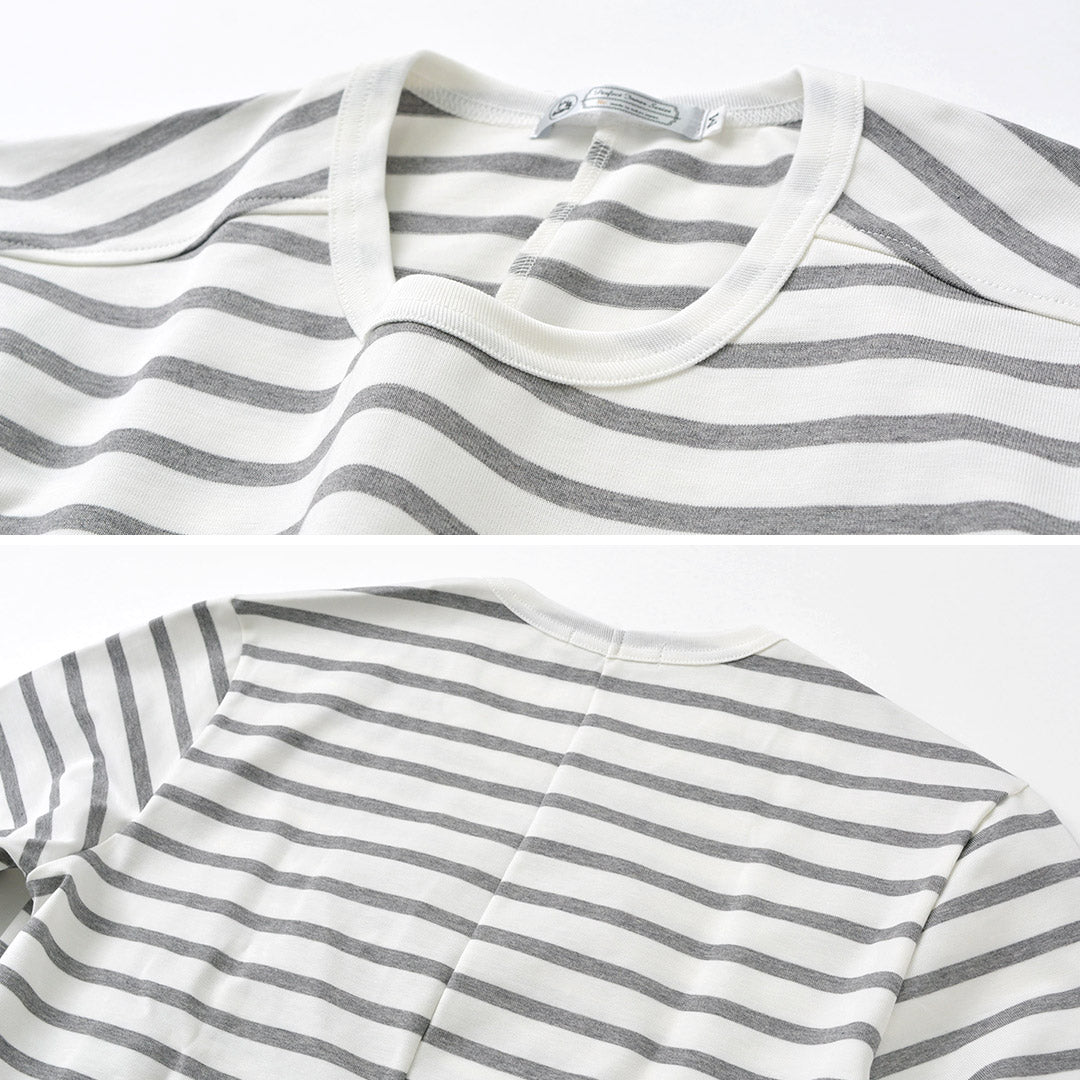 RE MADE IN TOKYO JAPAN / Perfect Inner Giza Cotton Striped Crew Neck L/S T-Shirt