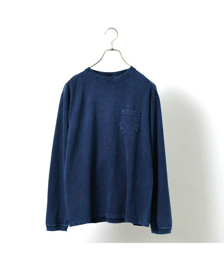 GOOD ON / Long Sleeve Pocket Crew Tee / Indigo Shave