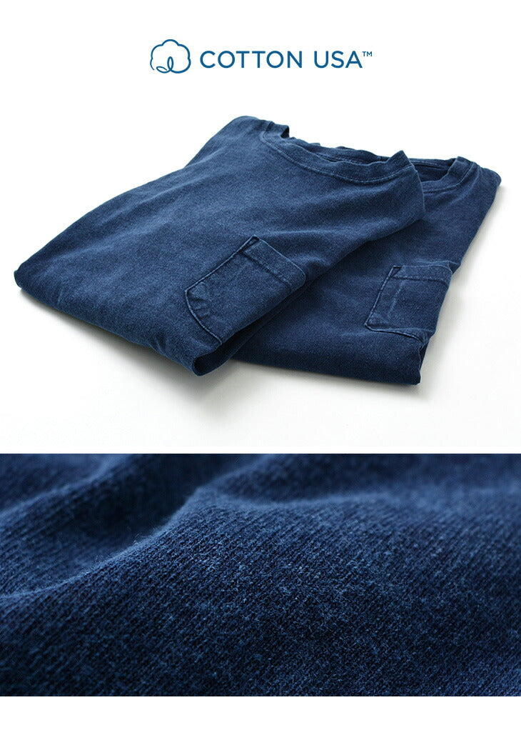 GOOD ON / Long Sleeve Pocket Crew Tee / Indigo Shave