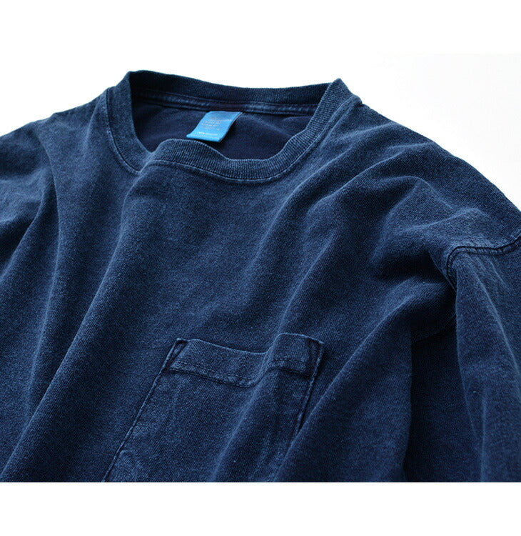 GOOD ON / Long Sleeve Pocket Crew Tee / Indigo Shave