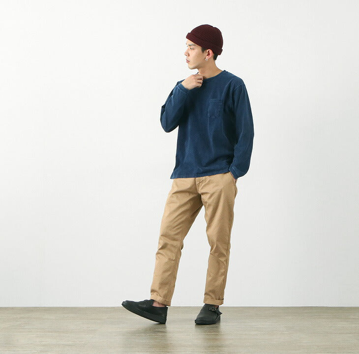 GOOD ON / Long Sleeve Pocket Crew Tee / Indigo Shave