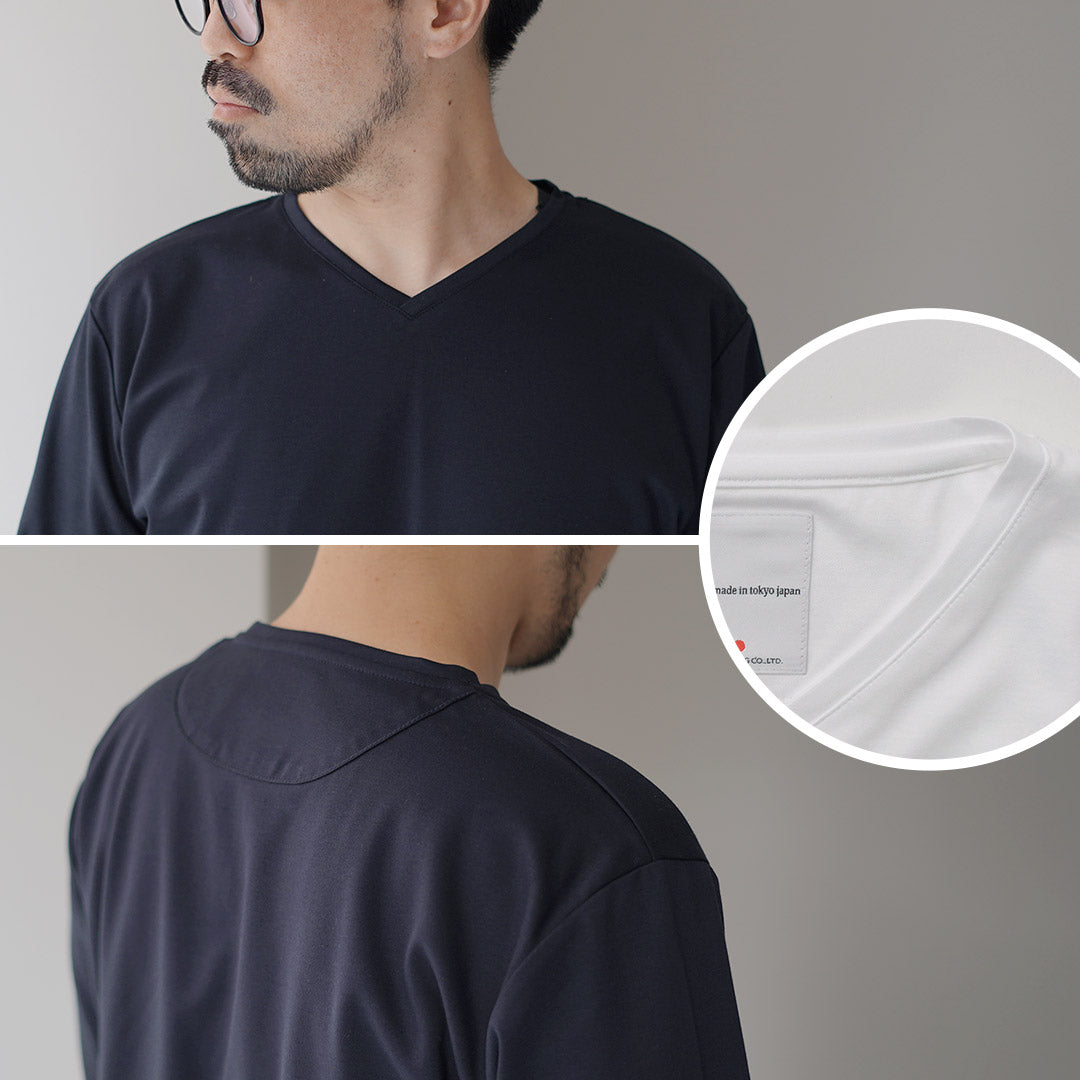 Re realizado en Tokio Japón / Tokio Hecho Camiseta de vestido de manga larga con cuello en V 5721A-CT