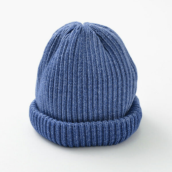 ROTOTO / Indigo Cotton Roll Up Beanie