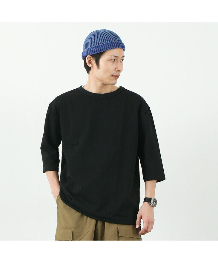 ROTOTO / Indigo Cotton Roll Up Beanie