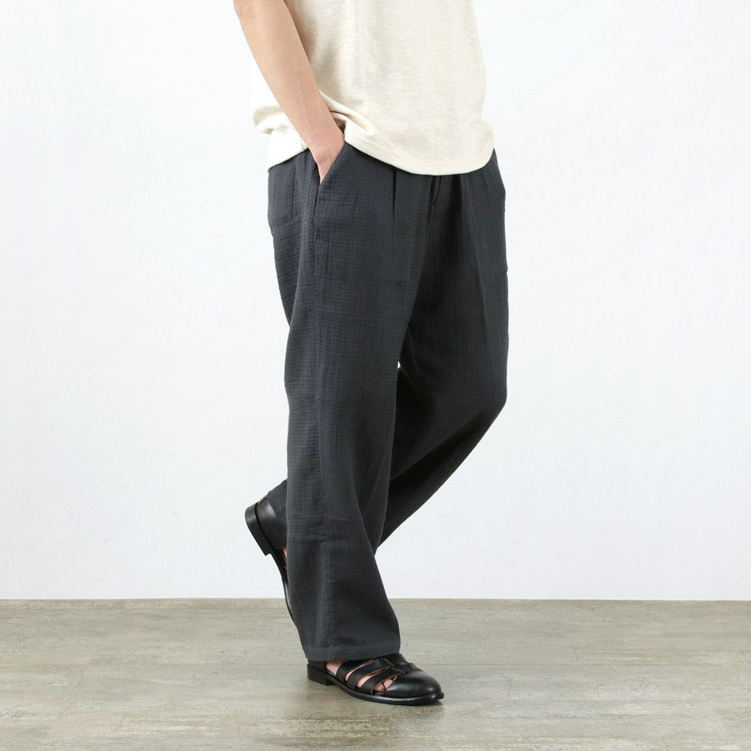 SLOW HANDS / Triple gauze tuck work trousers