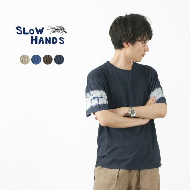 SLOW HANDS / Tie-Dye Sleeve T-Shirt