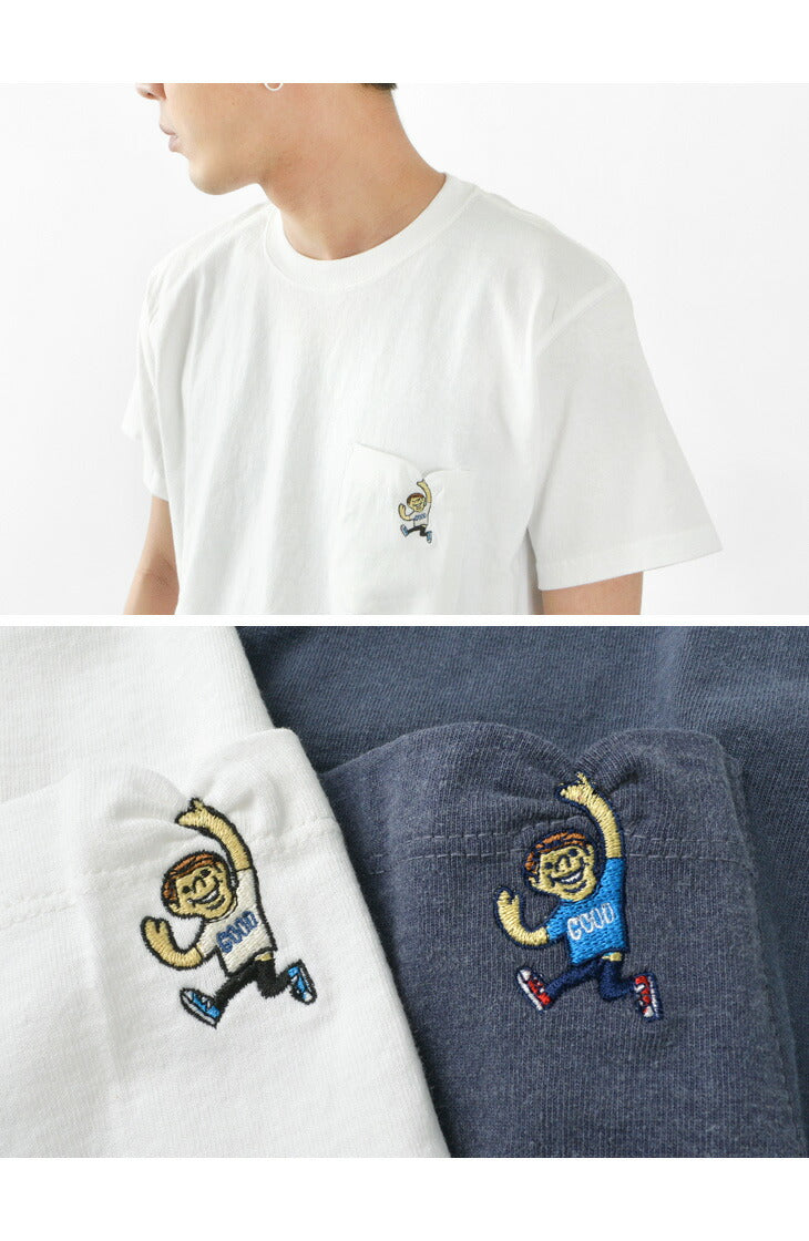 GOOD ON / GO BOY Hanging embroidery short sleeve pocket